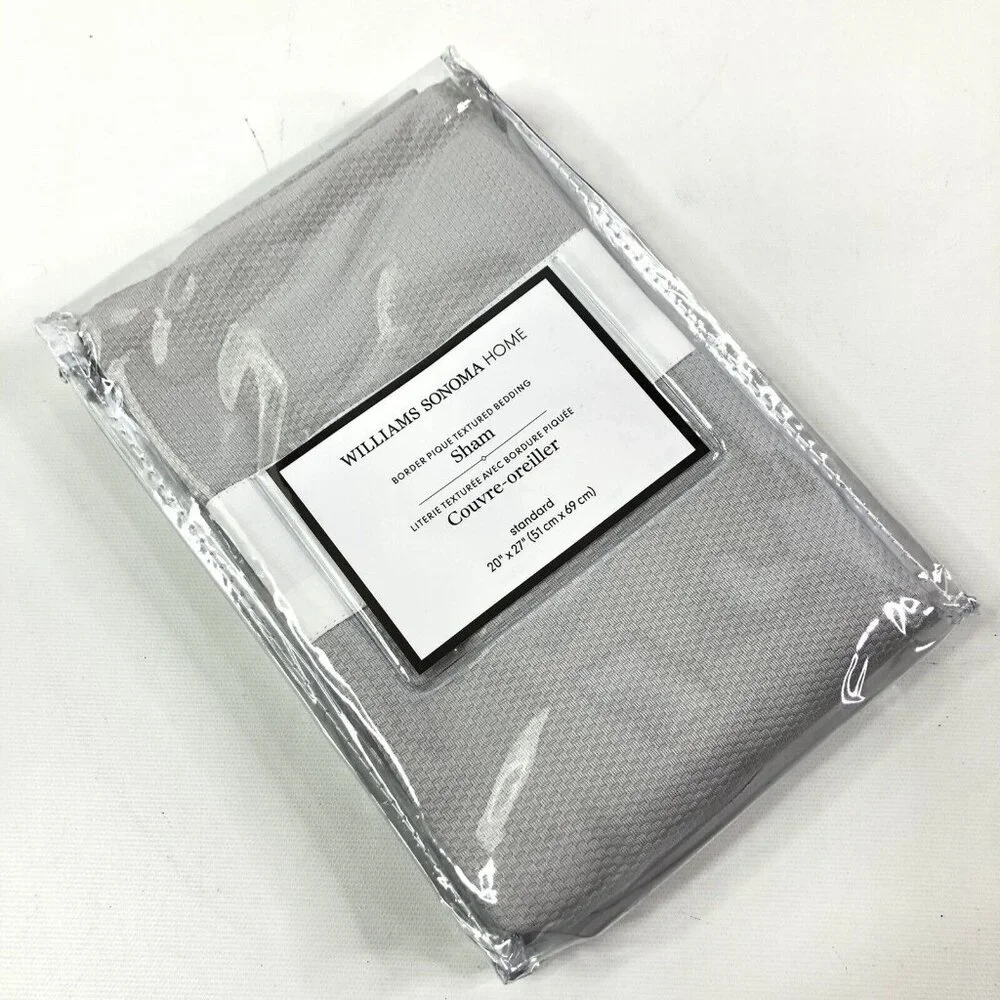 Williams Sonoma Home Border Pique Textured Standard Sham 20